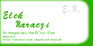 elek maraczi business card